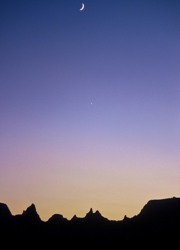 Crescent Moon Over Badlands